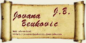 Jovana Beuković vizit kartica